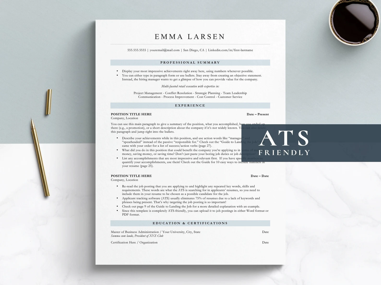 Business ATS Resume - View 2