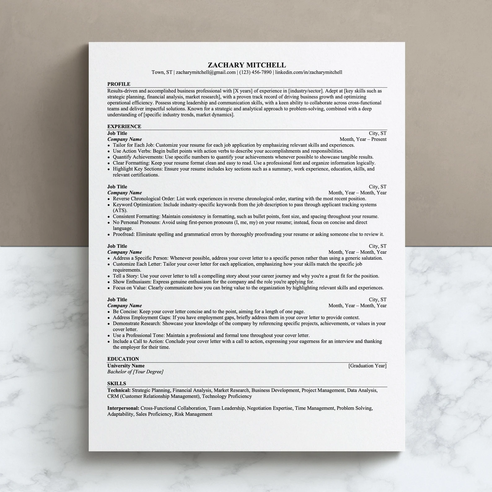 Marketing ATS Resume image