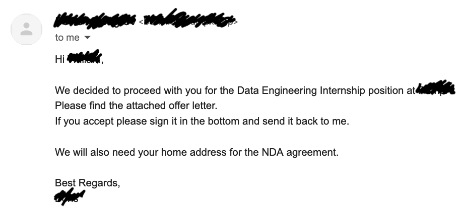 Offer letter