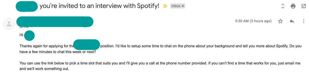 Interview email